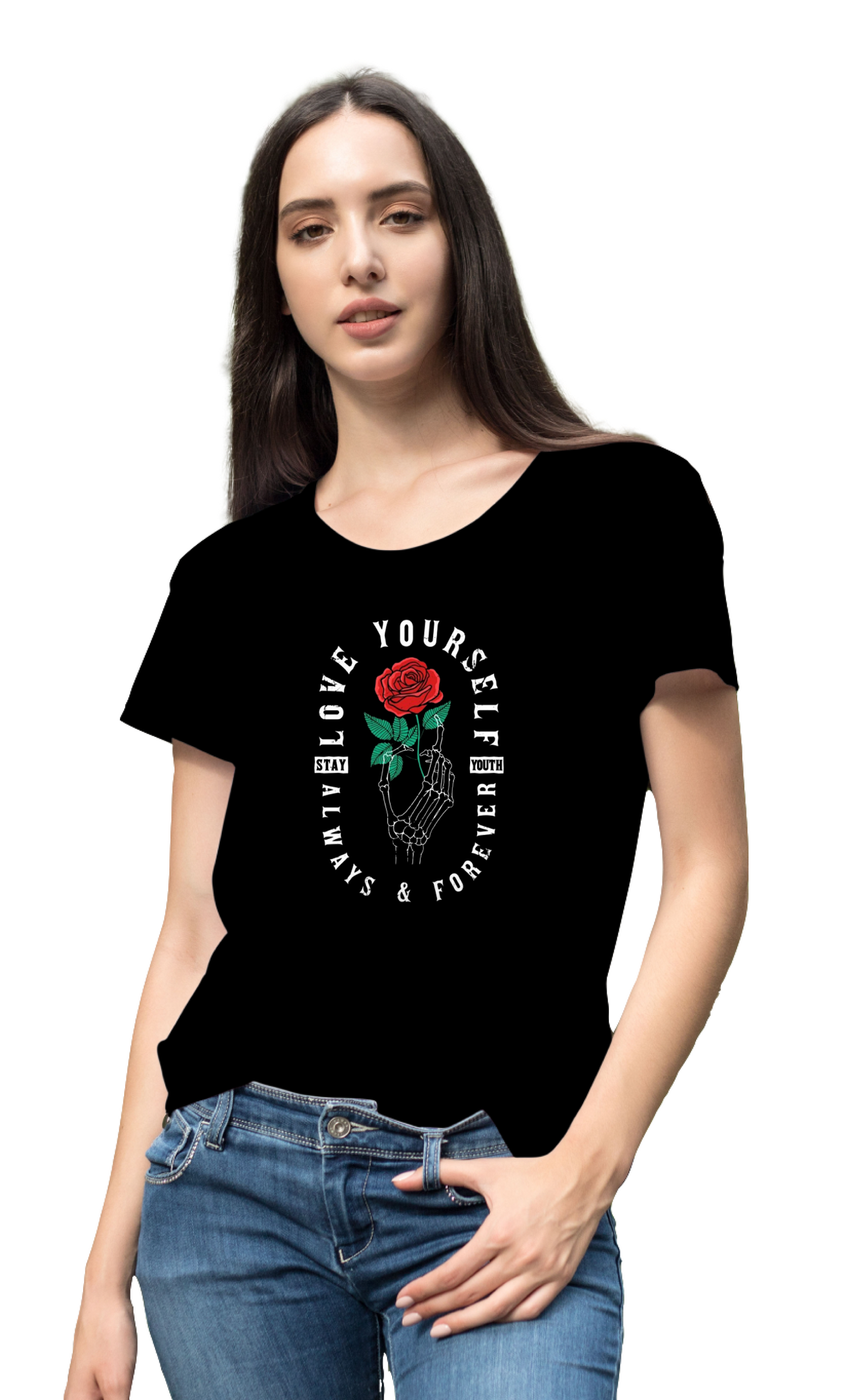 Love Yourself Half Sleeve T-shirt for Women