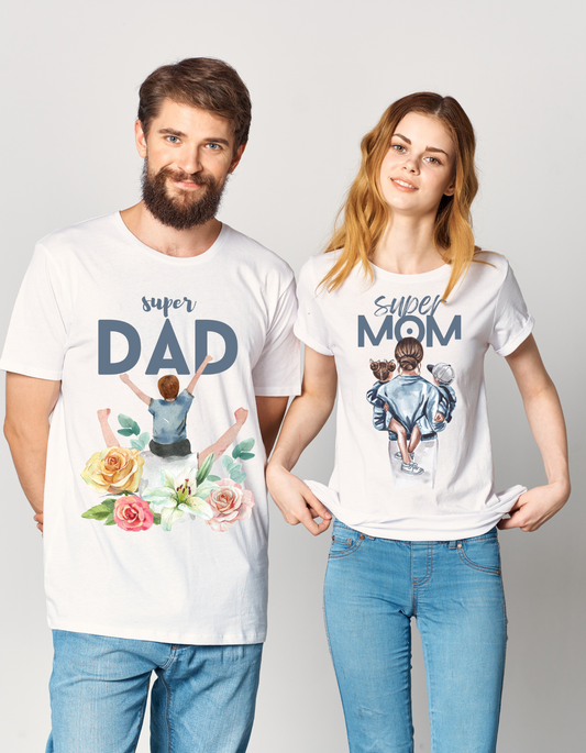 Mom & Dad 7  Couple Regular Fit Half-Sleeve T-Shirt
