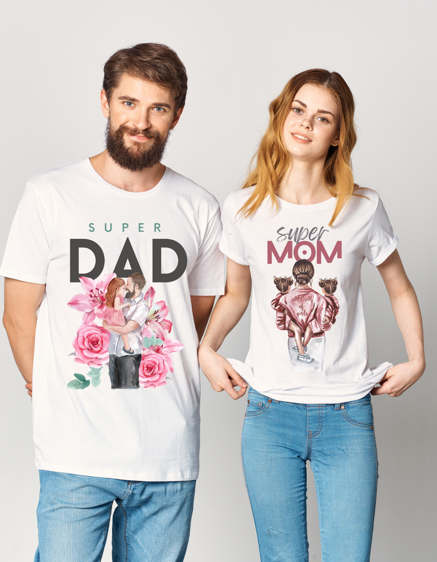 Mom & Dad 4 Couple Regular Fit Half-Sleeve T-Shirt