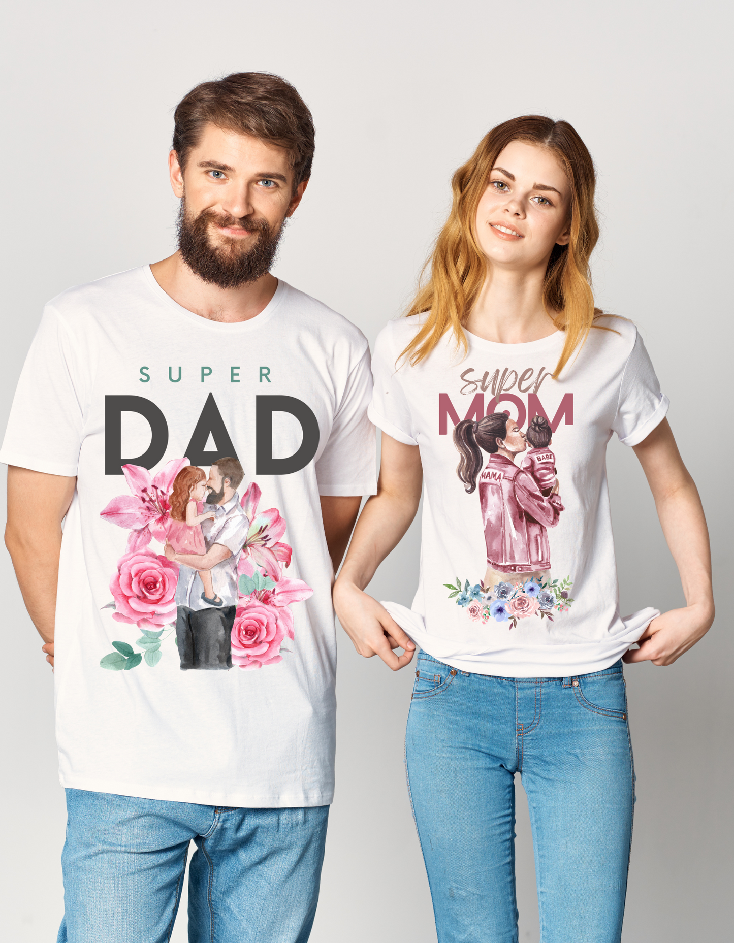 Mom & Dad 8 Couple Regular Fit Half-Sleeve T-Shirt