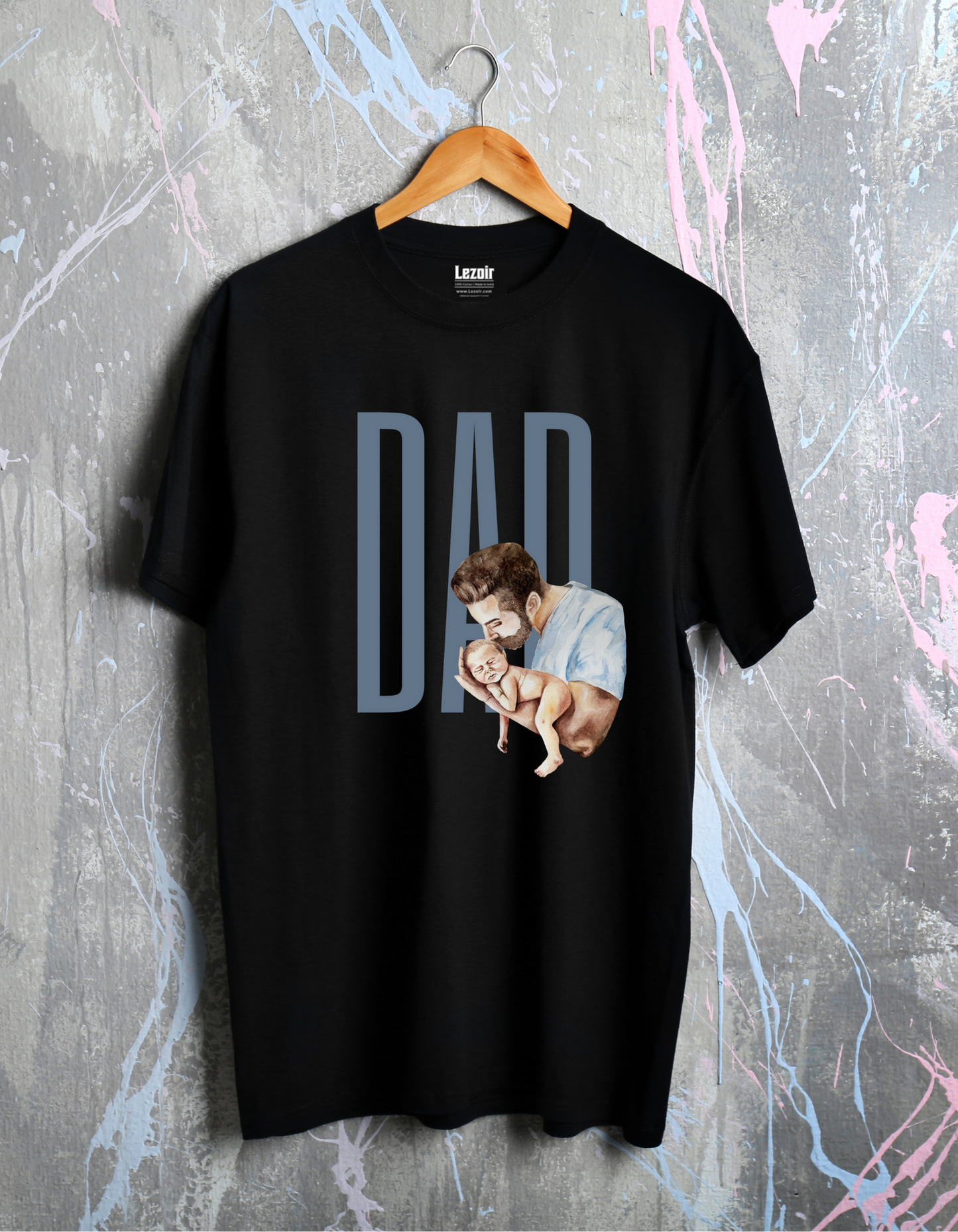 Super Dad 2 Men's Printed Cotton Black Unisex T-Shirt