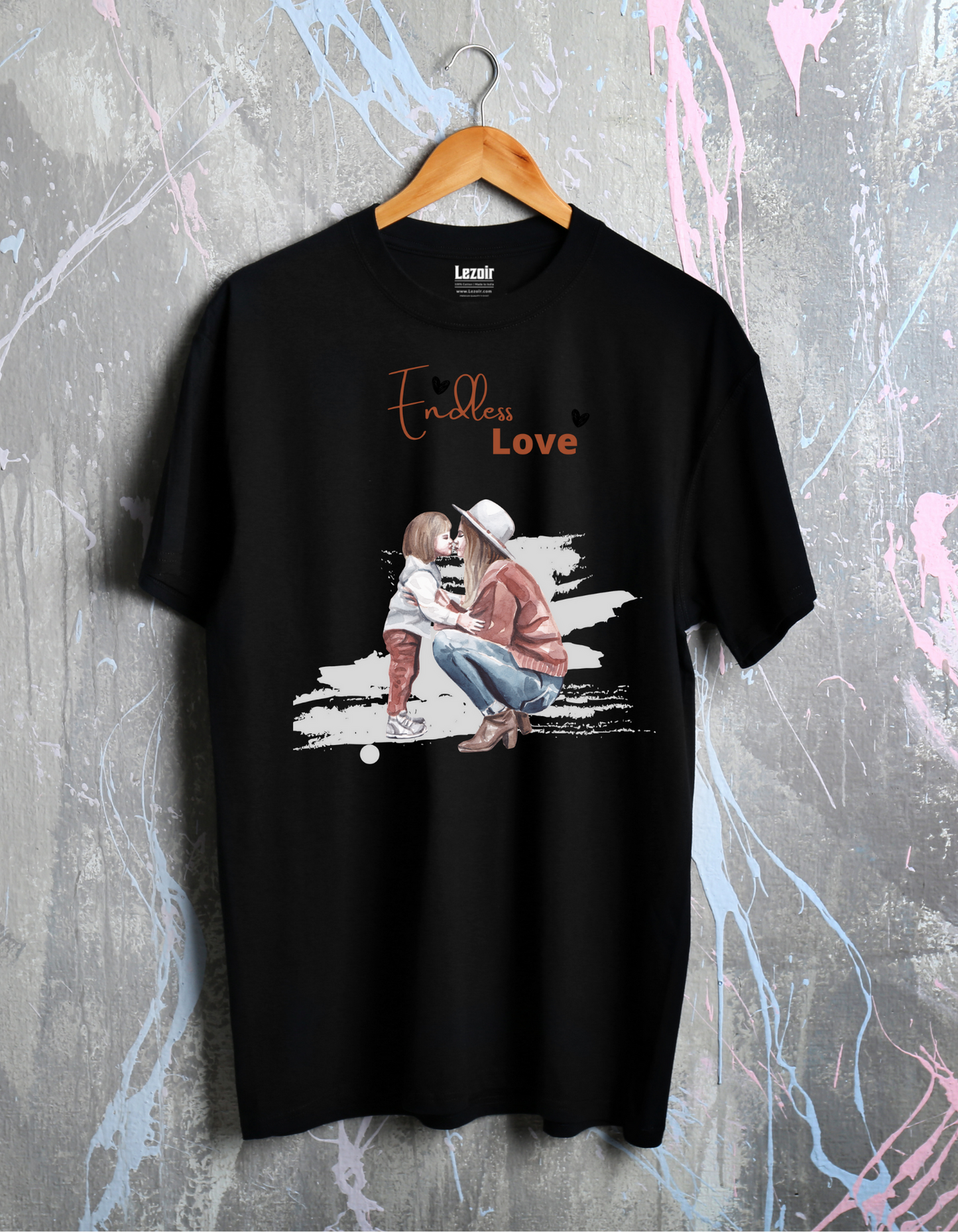 Endless love Printed Cotton Black Unisex T-Shirt