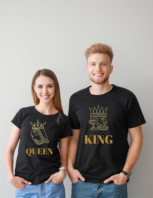 King & Queen Couple Regular Fit Half-Sleeve T-Shirt