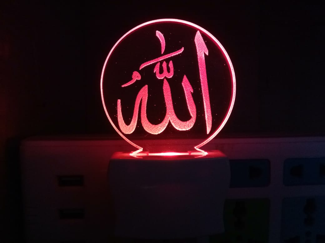 3D " ALLAH " Beautifully Colour Changing Lamp