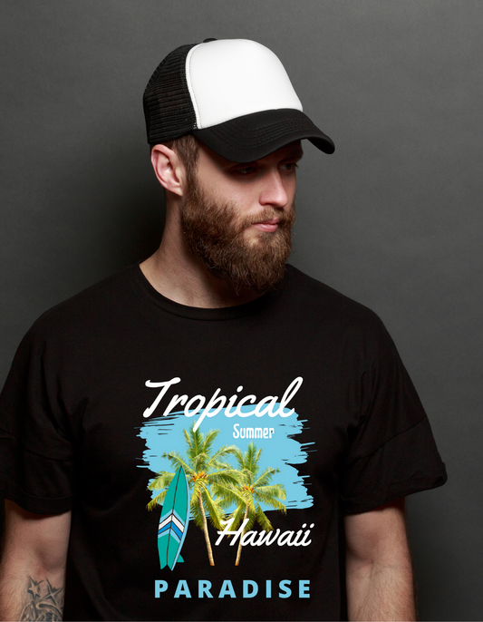 Tropical Summer Half Sleeve T-shirt for Men