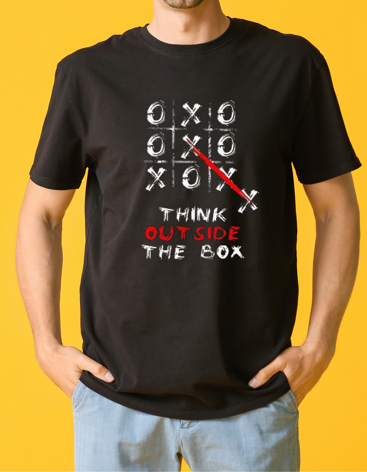 Think outside the box Half Sleeve T-shirt for Men