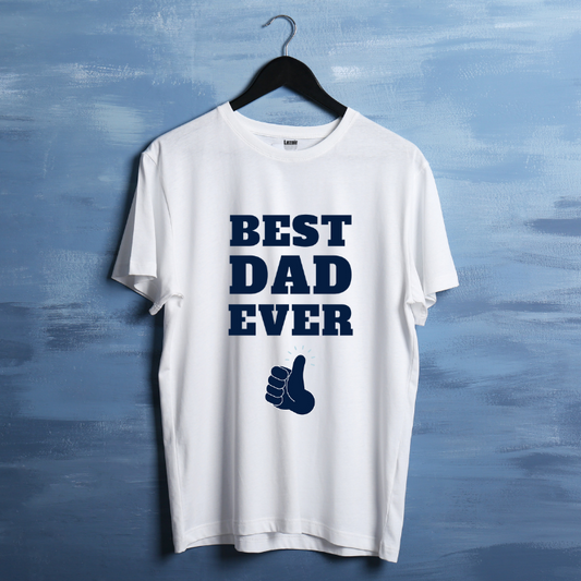 Best dad ever Printed Cotton Black Unisex T-Shirt