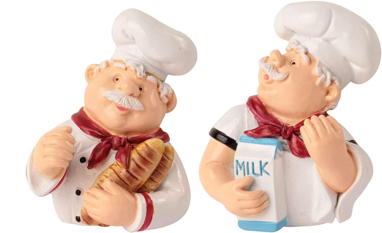 2Pc Cute Cook Chef ( Bread & Milk ) Design Power Plug Socket Holder