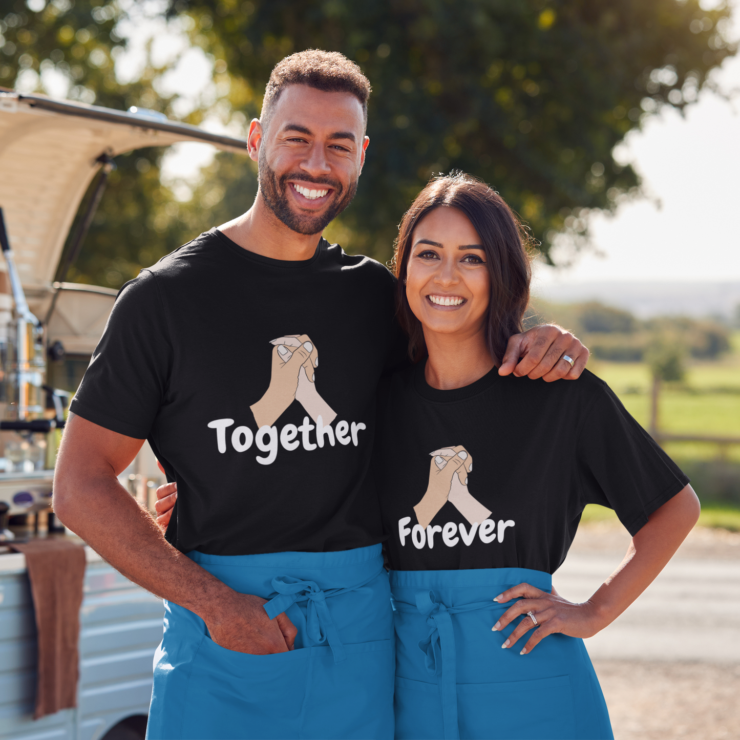 Together Forever Couple Regular Fit Half-Sleeve T-Shirt