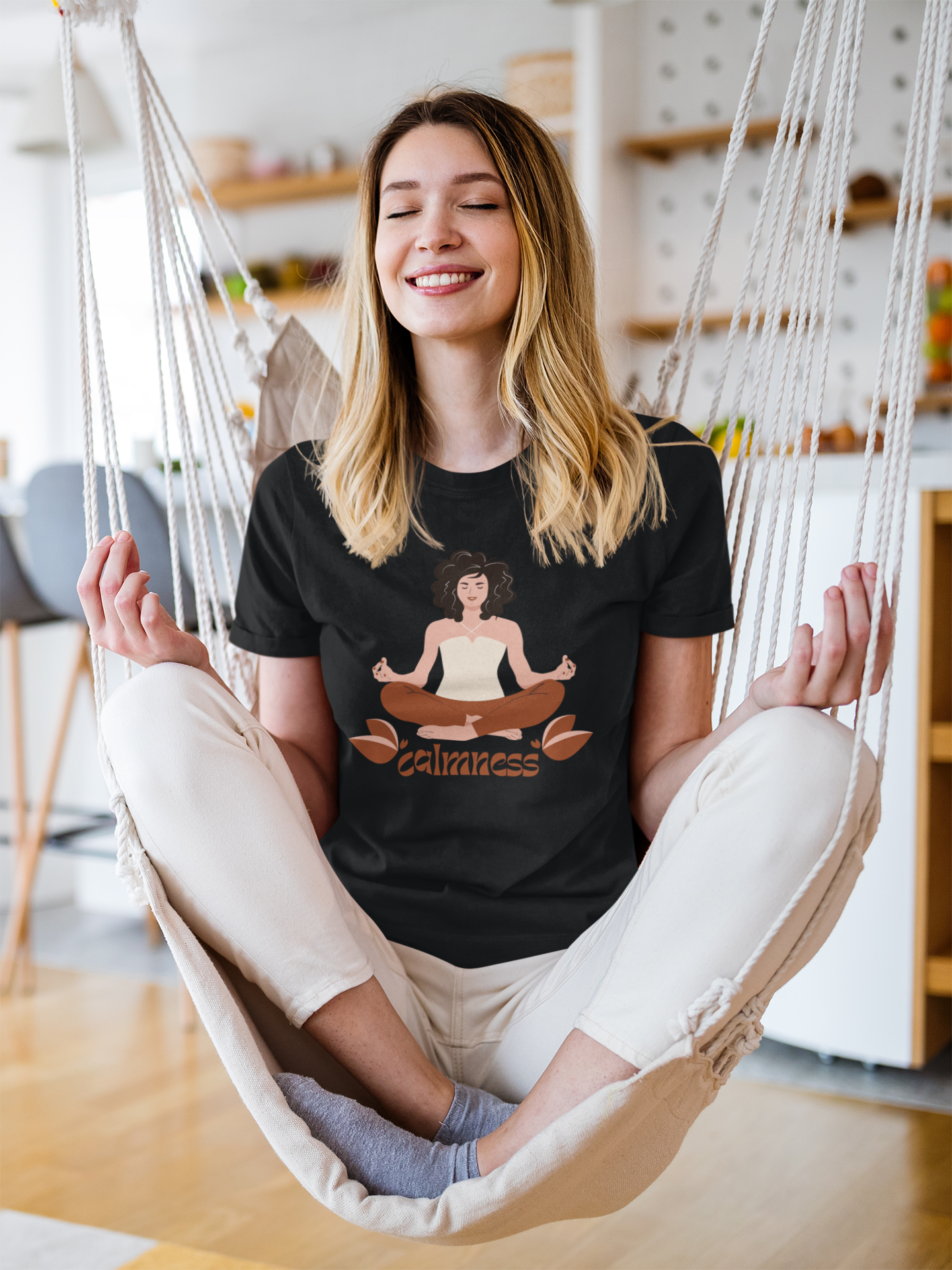 Calmness Yoga Half Sleeve T-shirt for Women